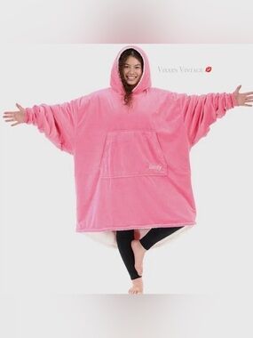 THE COMFY SHERPA LINED 'ORIGINAL BLANKET' HOODIE IN PINK